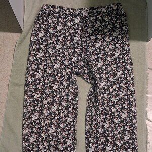 Crazy Horse/Liz Claiborne Stretch Floral Cropped Pants Women Size 12